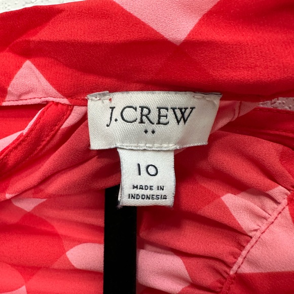 Red and pink patterned j crew top - Picture 2 of 3